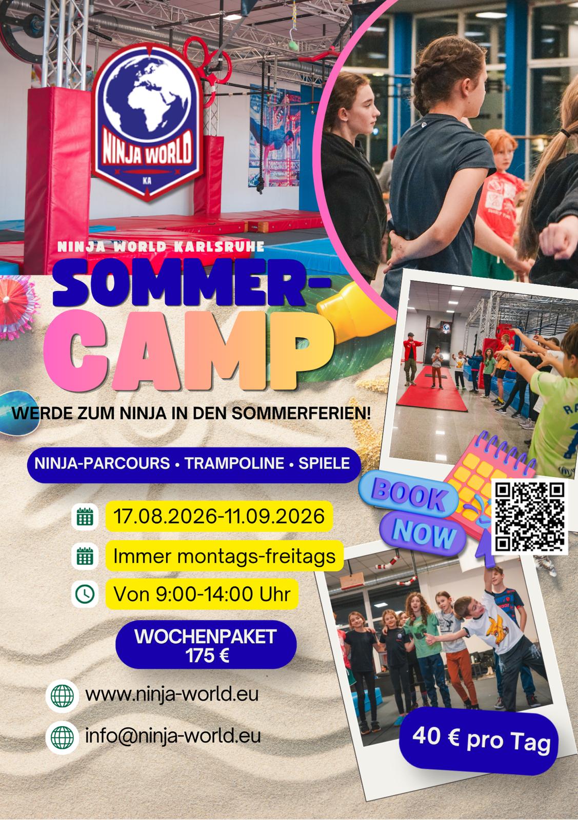 Sommercamp 2026 in der Ninja World Karlsruhe